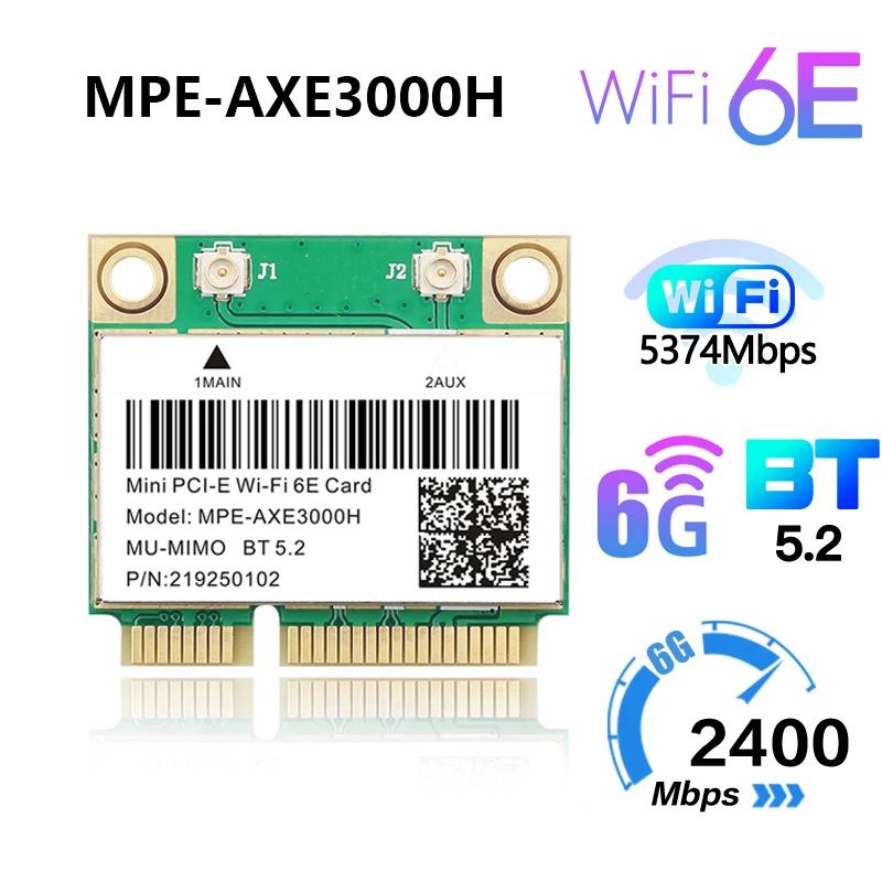 5374Mbps WiFi 6E AX210 ̴ PCI-E Ʈũ WiFi ī MU-MIMO 2.4G/5Ghz/6Ghz 802.11AX ȣȯ  5.2
